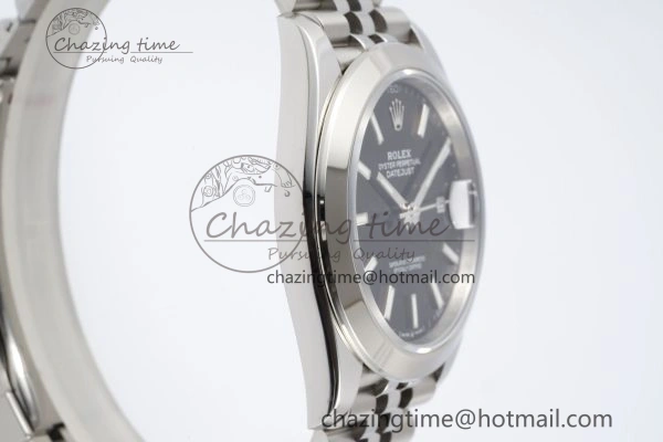 DailyWear DateJust 41 SS Polished Bezel KING 1:1 Best Edition 904L Steel Black Stick Dial on Jubilee Bracelet VR 2161