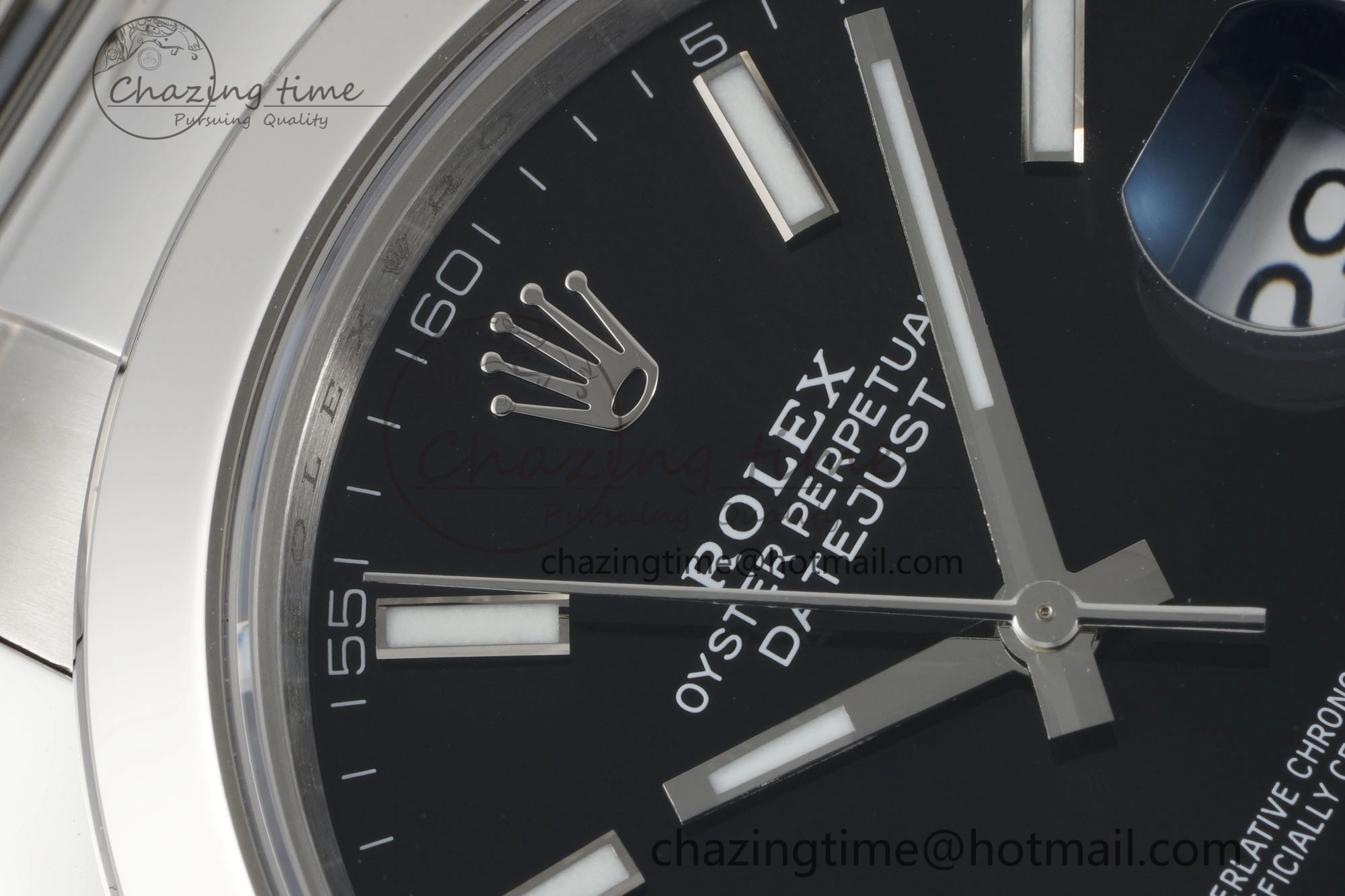 DateJust 41 SS Polished Bezel KING 1:1 Best Edition 904L Steel Black Stick Dial on Oyster Bracelet VR Sophisticated 2166