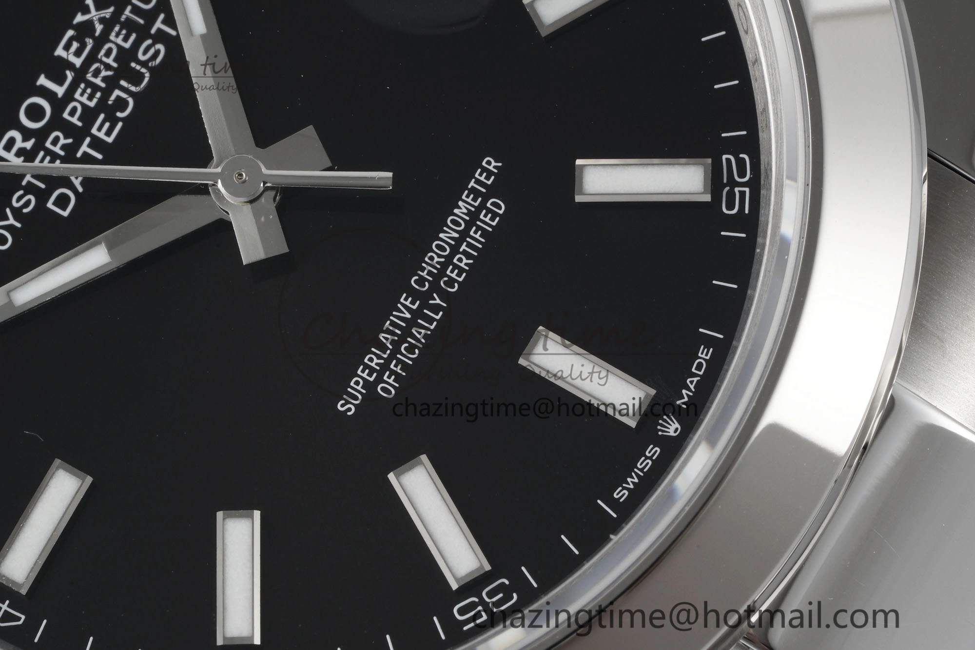 DateJust 41 SS Polished Bezel KING 1:1 Best Edition 904L Steel Black Stick Dial on Oyster Bracelet VR Sophisticated 2166