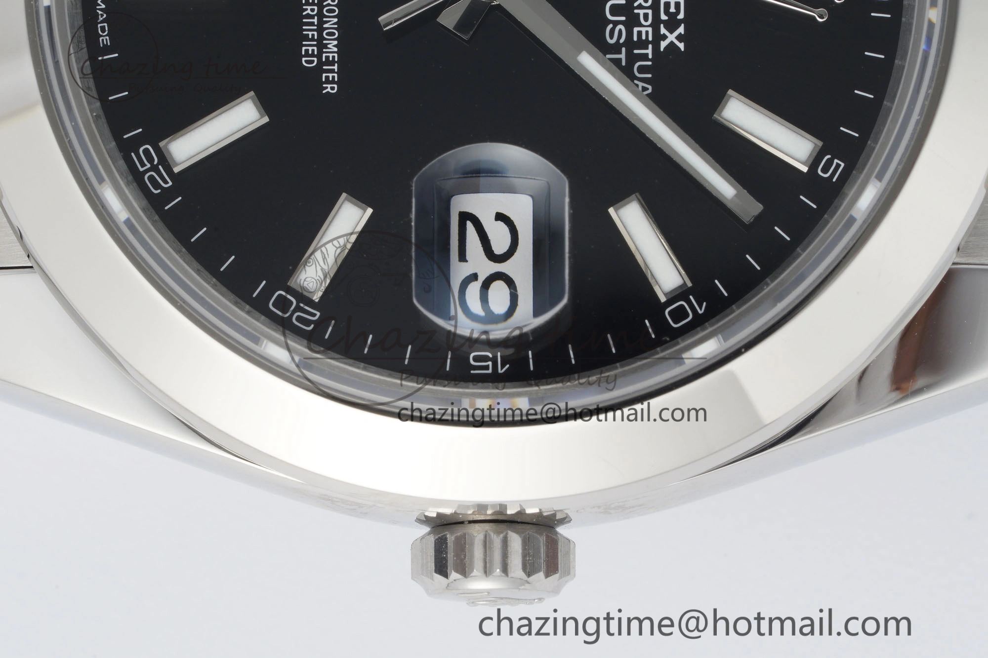 DateJust 41 SS Polished Bezel KING 1:1 Best Edition 904L Steel Black Stick Dial on Oyster Bracelet VR Sophisticated 2166
