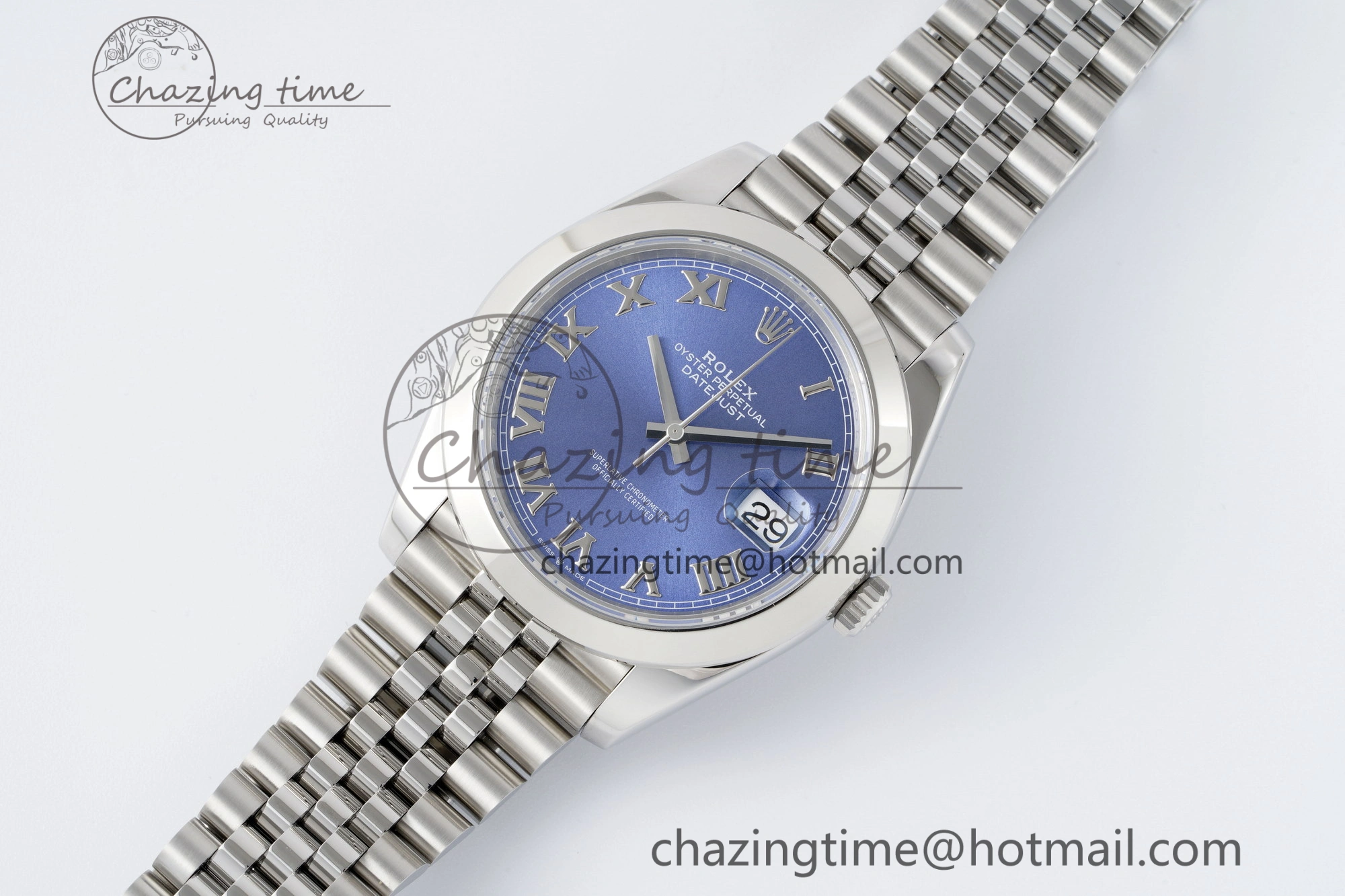 DateJust 41 SS Polished Bezel KING 1:1 Best Edition 904L Steel Blue Roman Dial on Jubilee Bracelet VR WellDesigned 2213