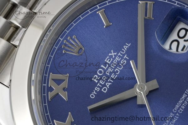 DateJust 41 SS Polished Bezel KING 1:1 Best Edition 904L Steel Blue Roman Dial on Jubilee Bracelet VR WellDesigned 2213