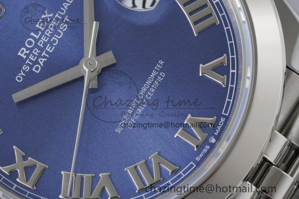 DateJust 41 SS Polished Bezel KING 1:1 Best Edition 904L Steel Blue Roman Dial on Jubilee Bracelet VR WellDesigned 2213