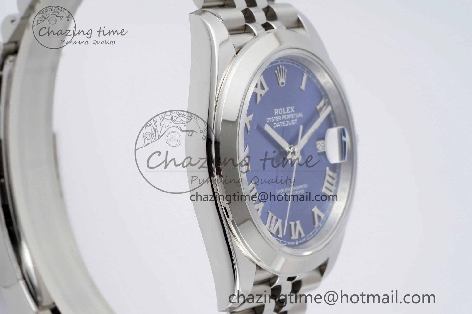 DateJust 41 SS Polished Bezel KING 1:1 Best Edition 904L Steel Blue Roman Dial on Jubilee Bracelet VR WellDesigned 2213
