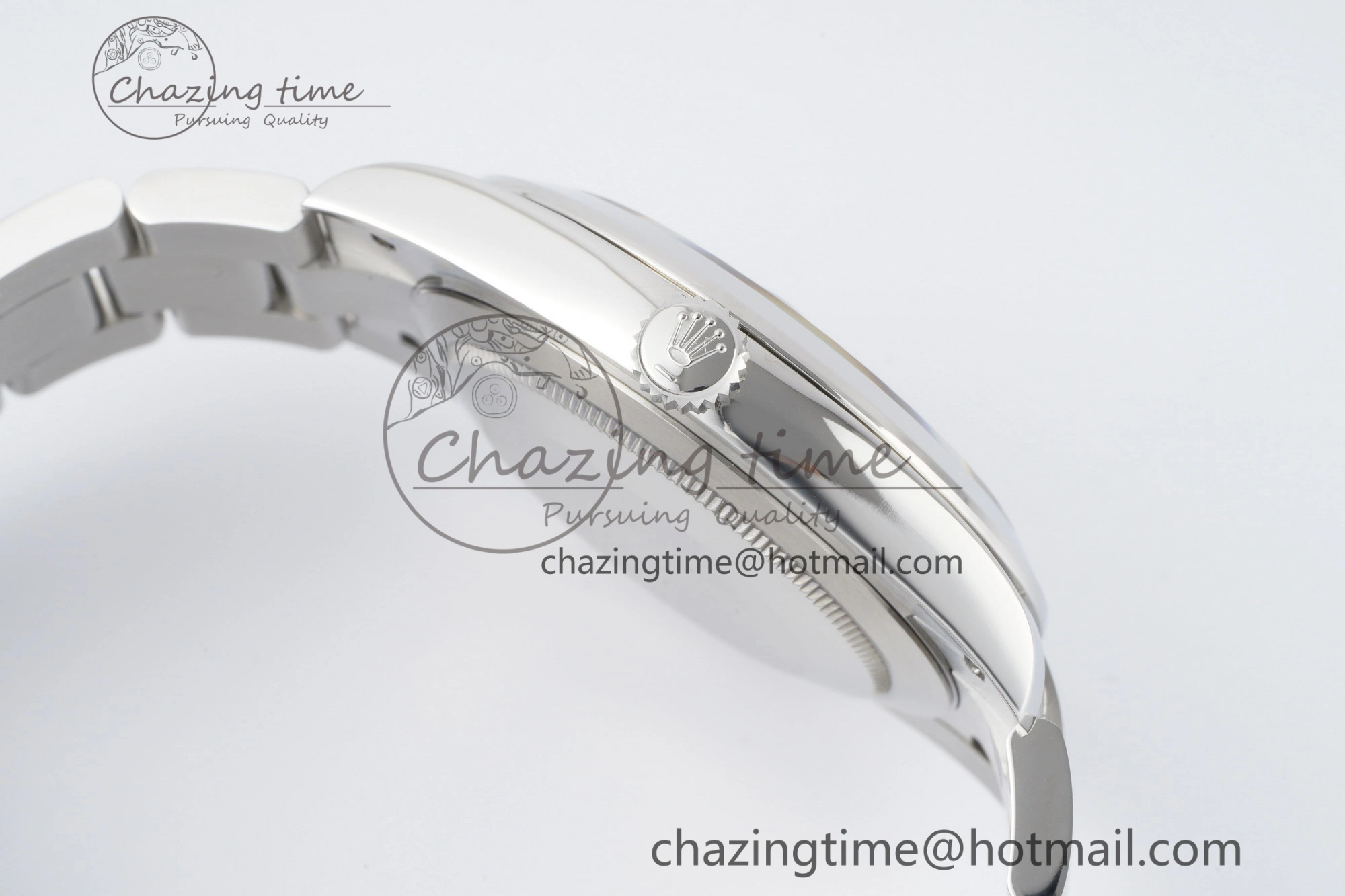Affordable DateJust 41 SS Polished Bezel KING 1:1 Best Edition 904L Steel Blue Roman Dial on Oyster Bracelet VR 2212