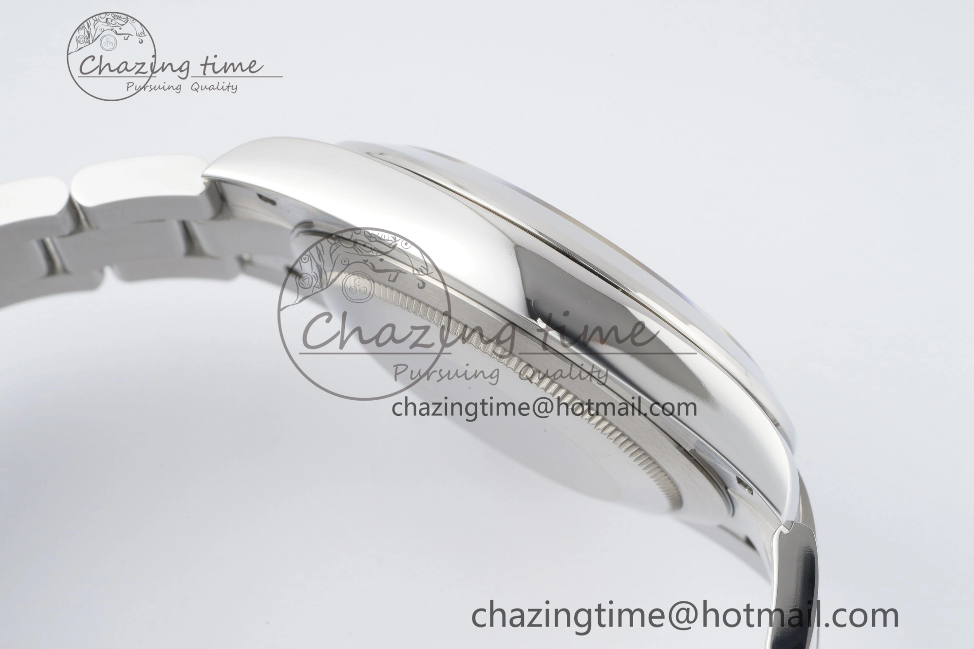Sleek DateJust 41 SS Polished Bezel KING 1:1 Best Edition 904L Steel Gray Dial Green Roman on Oyster Bracelet VR 2163