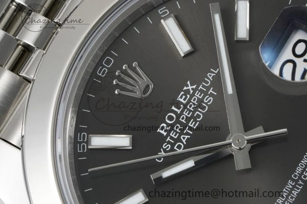 MultiPurpose DateJust 41 SS Polished Bezel KING 1:1 Best Edition 904L Steel Gray Stick Dial on Jubilee Bracelet VR 2207
