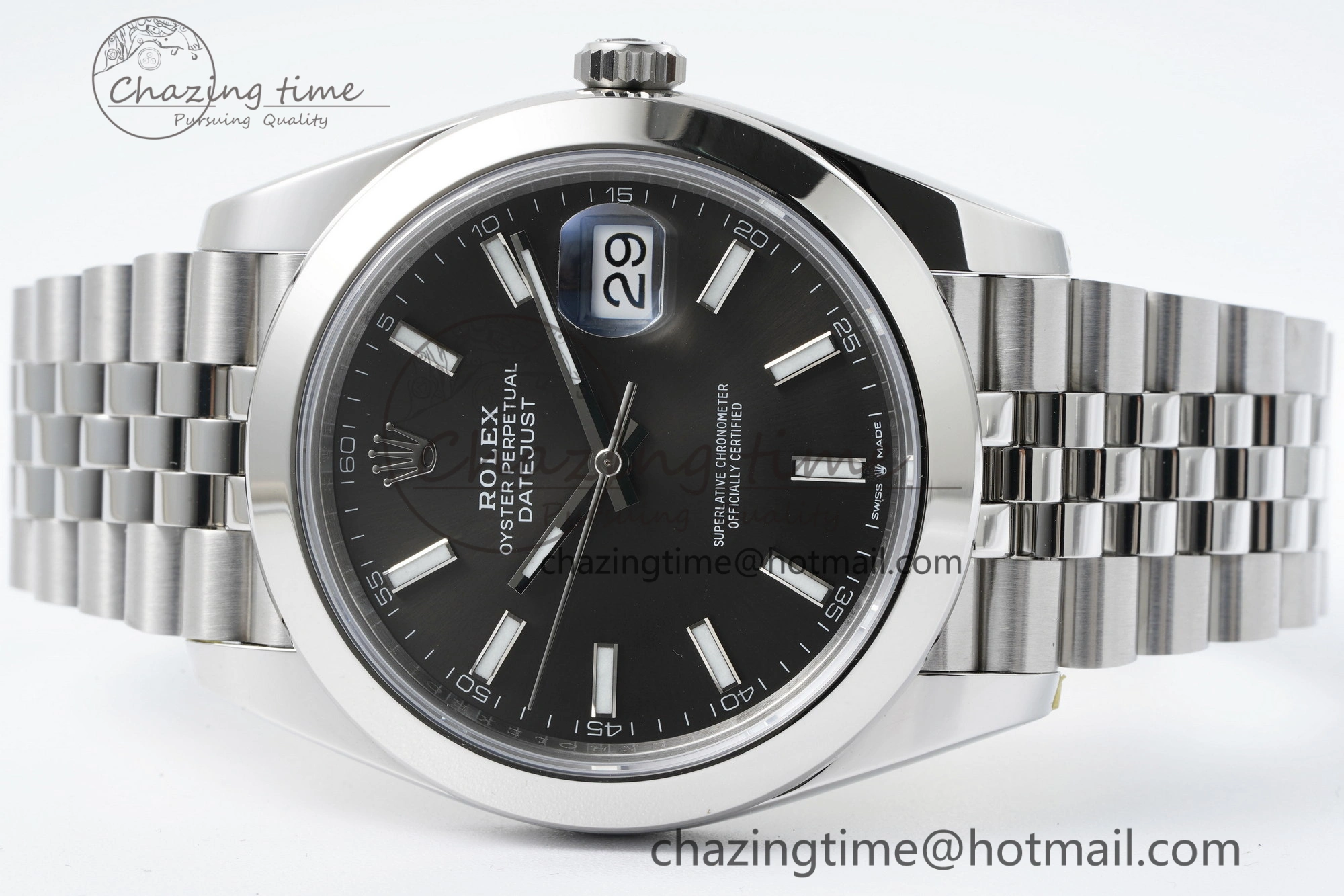MultiPurpose DateJust 41 SS Polished Bezel KING 1:1 Best Edition 904L Steel Gray Stick Dial on Jubilee Bracelet VR 2207