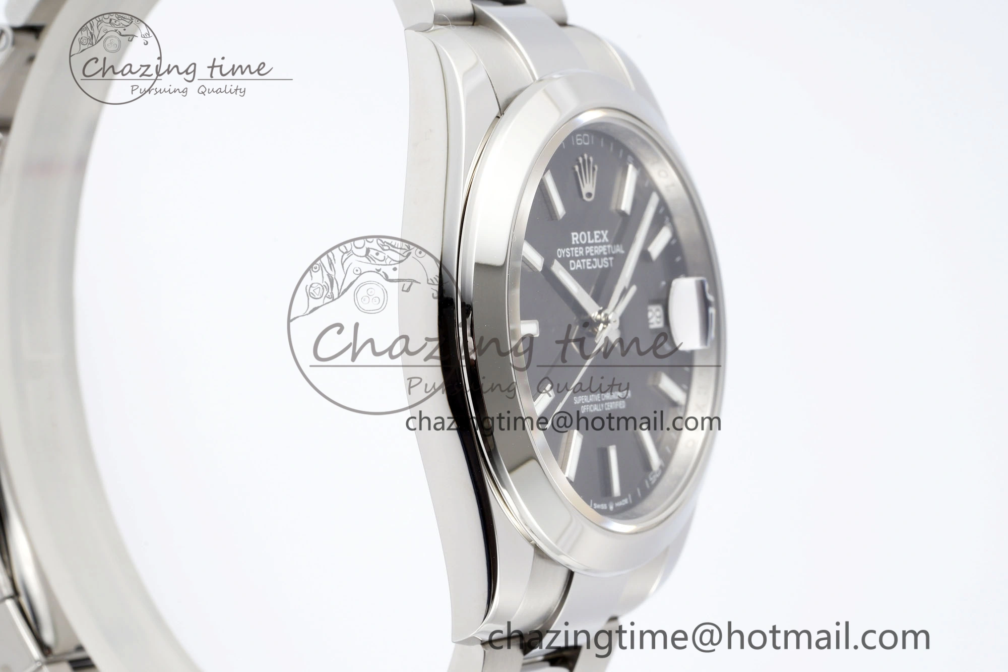 Fashionable DateJust 41 SS Polished Bezel KING 1:1 Best Edition 904L Steel Gray Stick Dial on Oyster Bracelet VR 2162