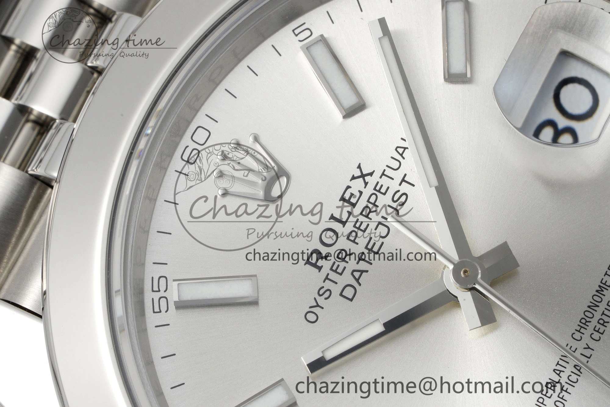 Sleek DateJust 41 SS Polished Bezel KING 1:1 Best Edition 904L Steel Silver Stick Dial on Jubilee Bracelet VR 2159