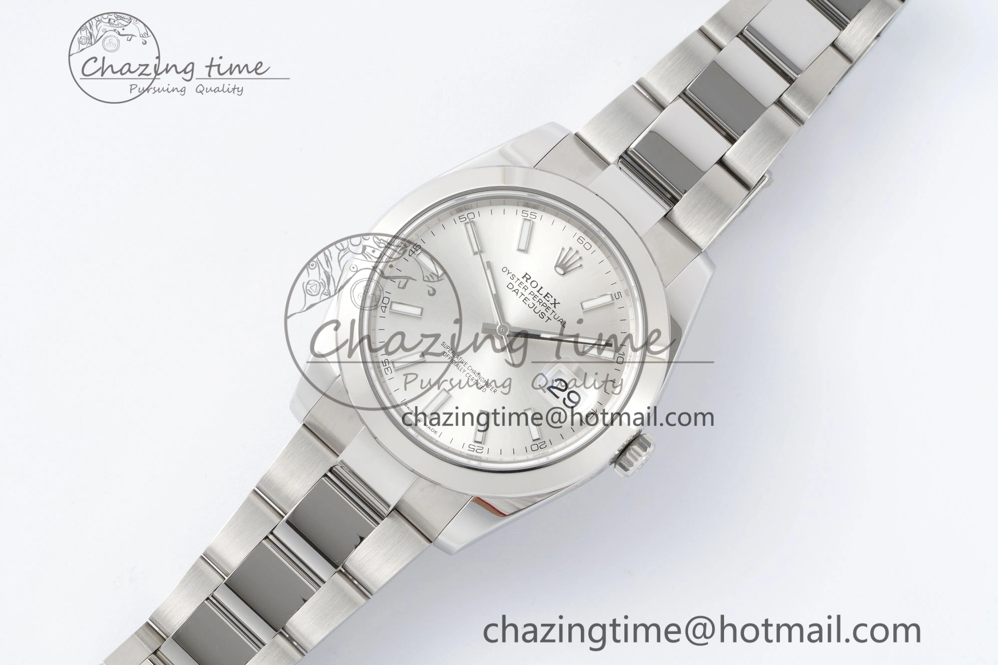 Sporty DateJust 41 SS Polished Bezel KING 1:1 Best Edition 904L Steel Silver Stick Dial on Oyster Bracelet VR 2167