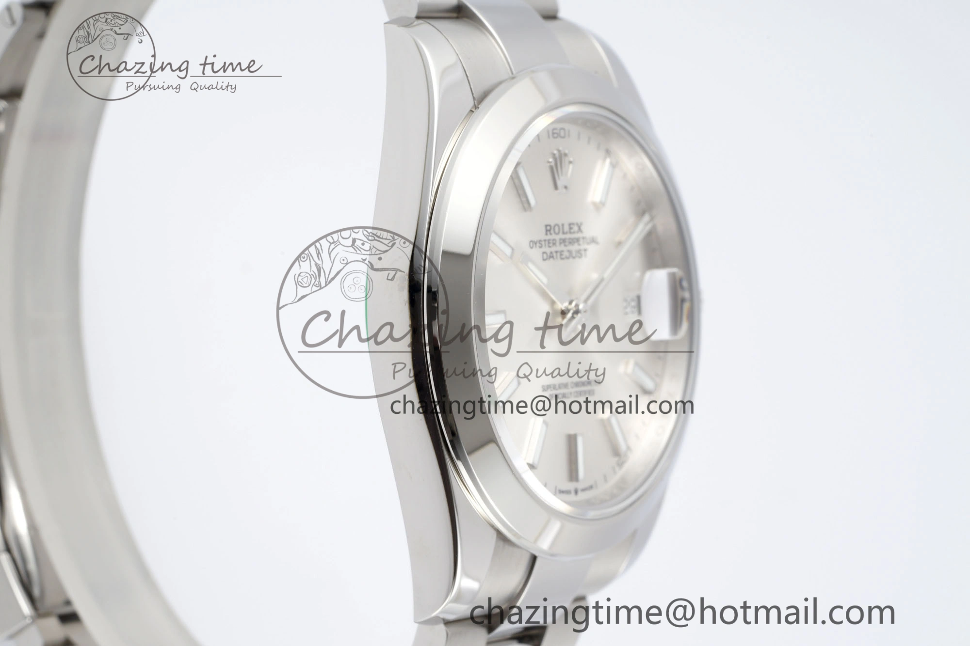 Sporty DateJust 41 SS Polished Bezel KING 1:1 Best Edition 904L Steel Silver Stick Dial on Oyster Bracelet VR 2167