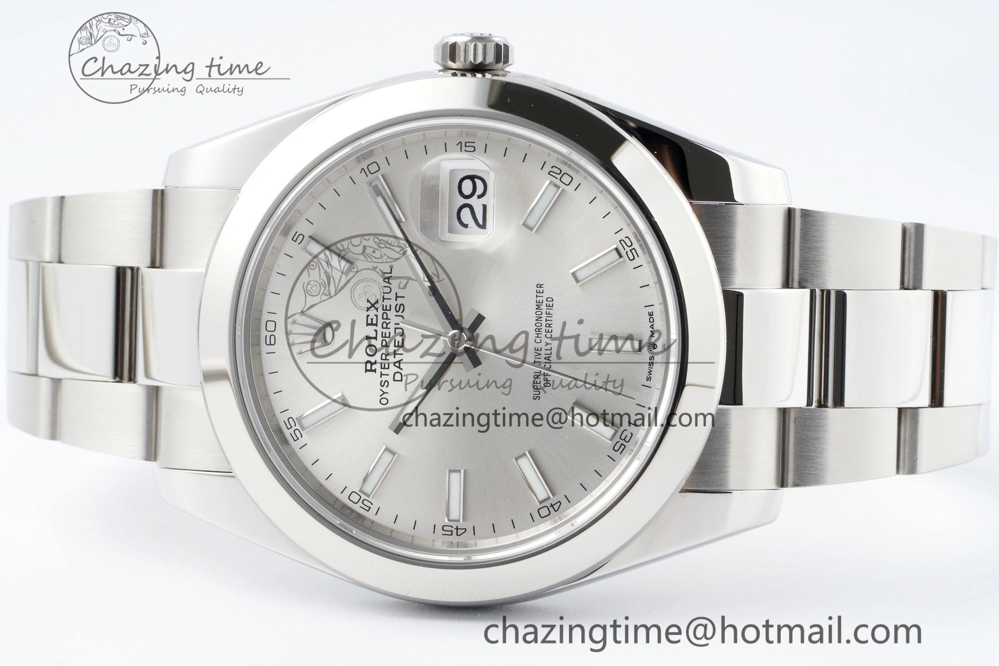 Sporty DateJust 41 SS Polished Bezel KING 1:1 Best Edition 904L Steel Silver Stick Dial on Oyster Bracelet VR 2167