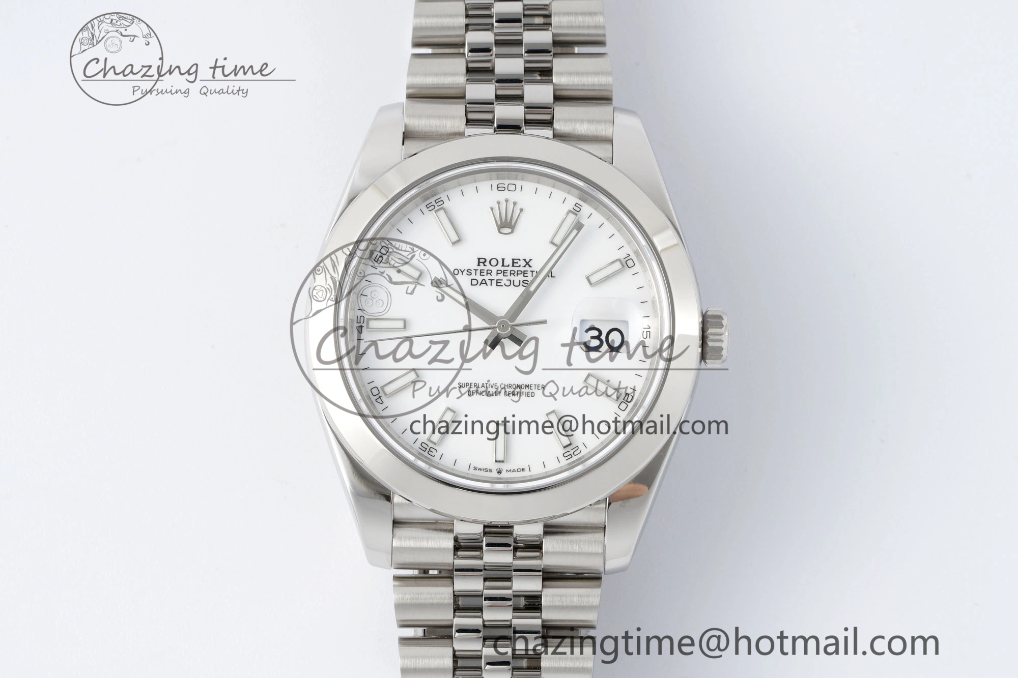 DateJust 41 SS Polished Bezel KING 1:1 Best Edition 904L Steel White Stick Dial on Jubilee Bracelet VR FreshLook 2160