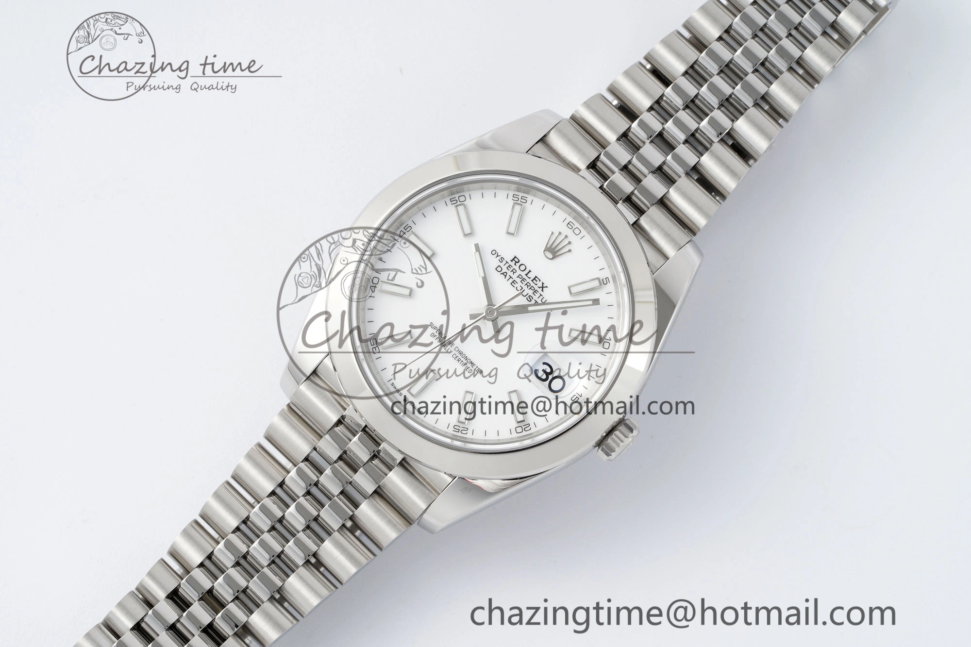 DateJust 41 SS Polished Bezel KING 1:1 Best Edition 904L Steel White Stick Dial on Jubilee Bracelet VR FreshLook 2160