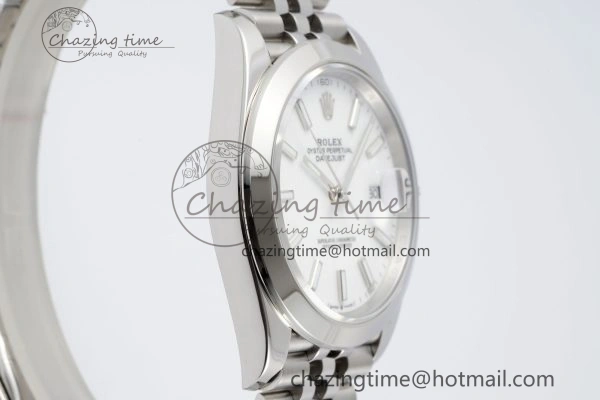 DateJust 41 SS Polished Bezel KING 1:1 Best Edition 904L Steel White Stick Dial on Jubilee Bracelet VR FreshLook 2160