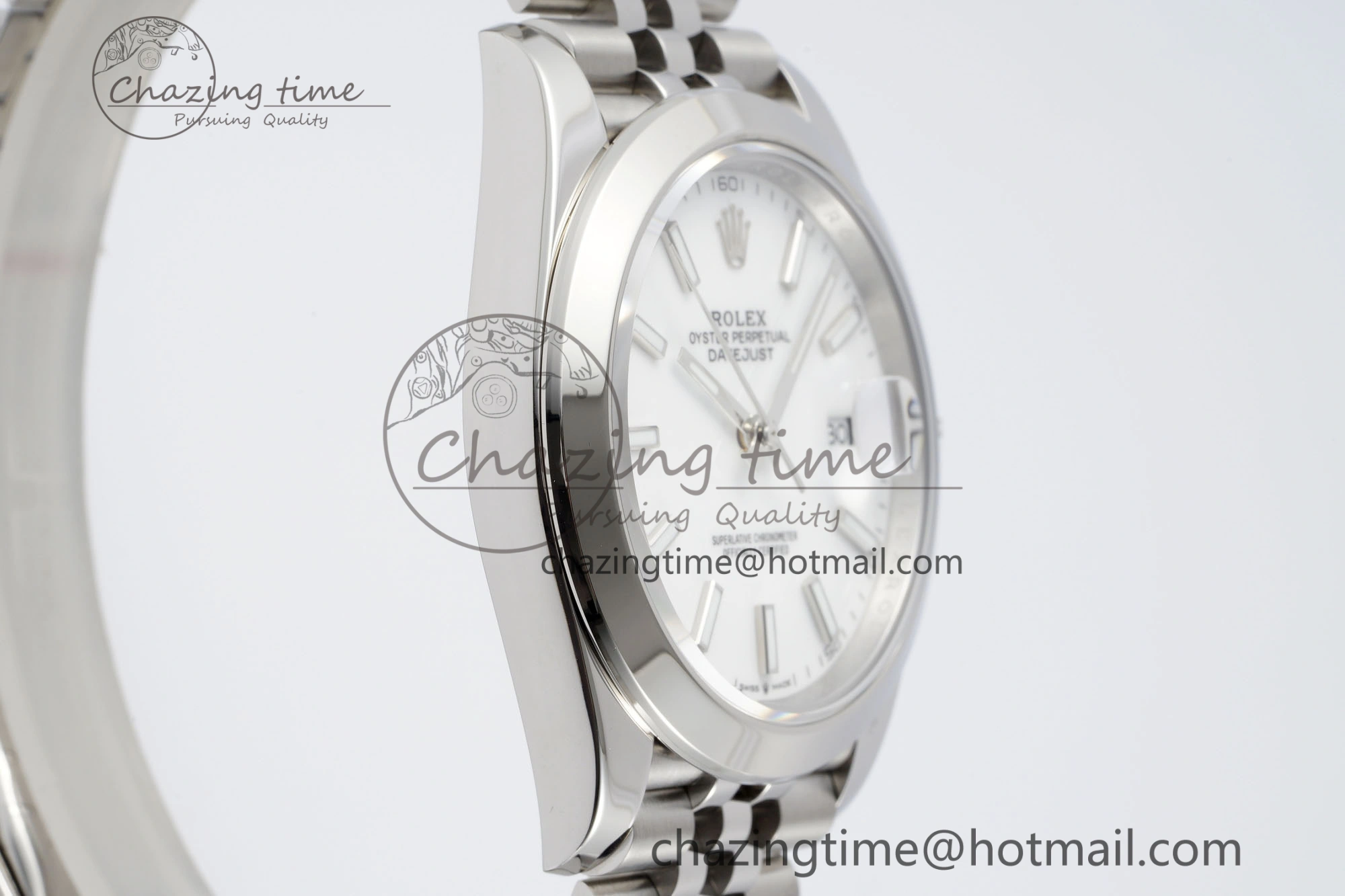 DateJust 41 SS Polished Bezel KING 1:1 Best Edition 904L Steel White Stick Dial on Jubilee Bracelet VR FreshLook 2160