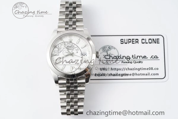 DateJust 41 SS Polished Bezel KING 1:1 Best Edition 904L Steel White Stick Dial on Jubilee Bracelet VR FreshLook 2160