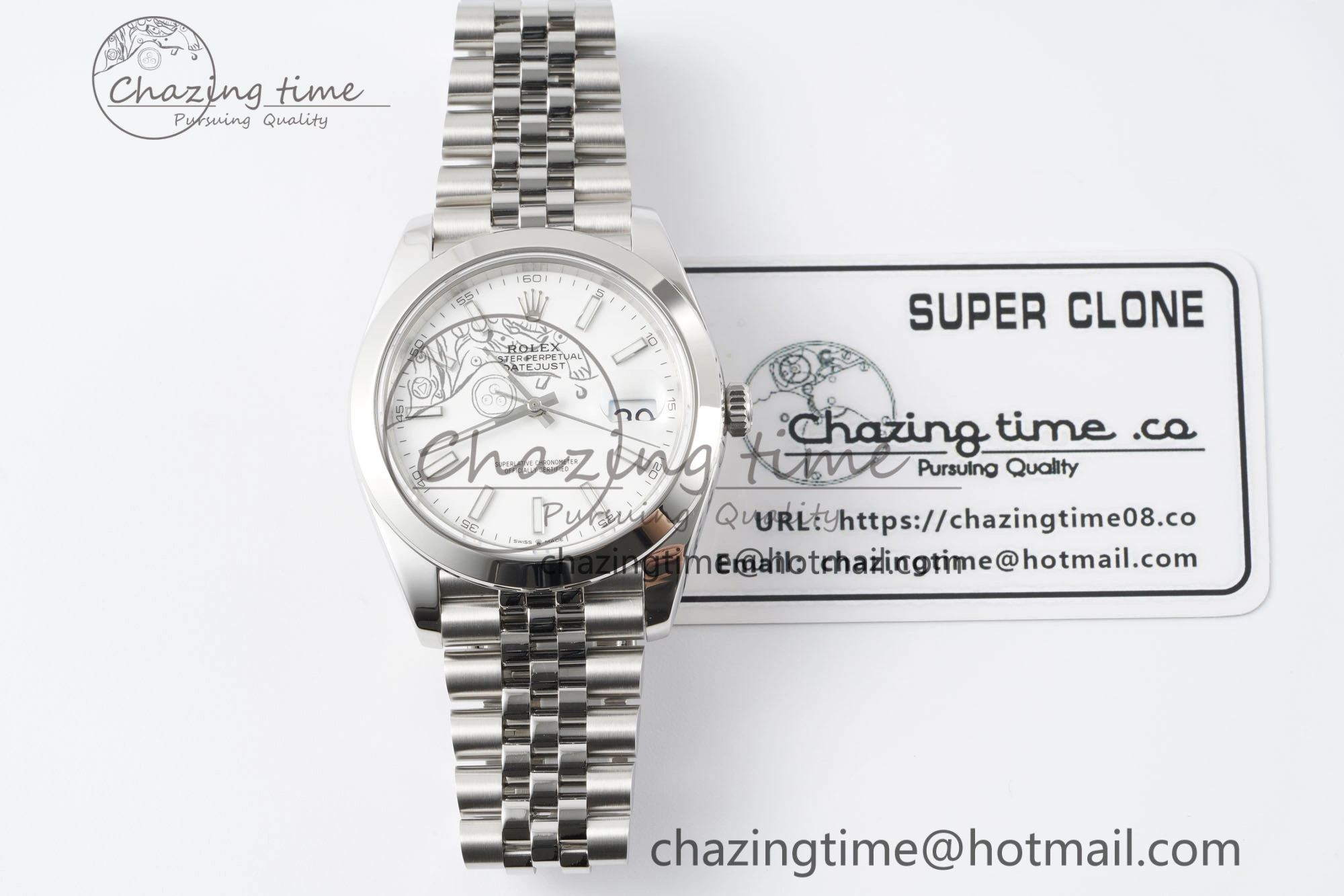DateJust 41 SS Polished Bezel KING 1:1 Best Edition 904L Steel White Stick Dial on Jubilee Bracelet VR FreshLook 2160