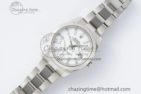 DateJust 41 SS Polished Bezel KING 1:1 Best Edition 904L Steel White Stick Dial on Oyster Bracelet VR Affordable 2164