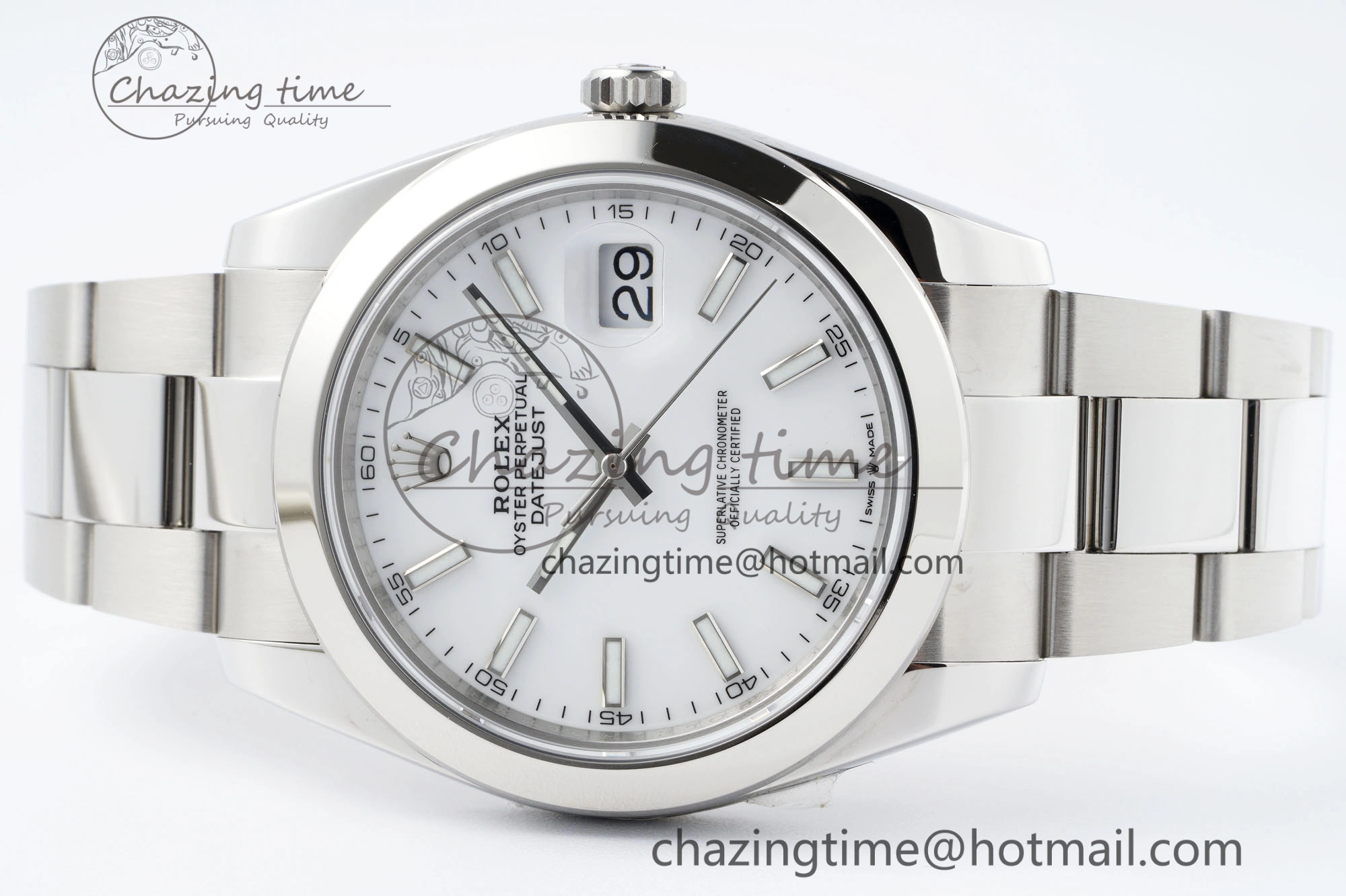 DateJust 41 SS Polished Bezel KING 1:1 Best Edition 904L Steel White Stick Dial on Oyster Bracelet VR Affordable 2164