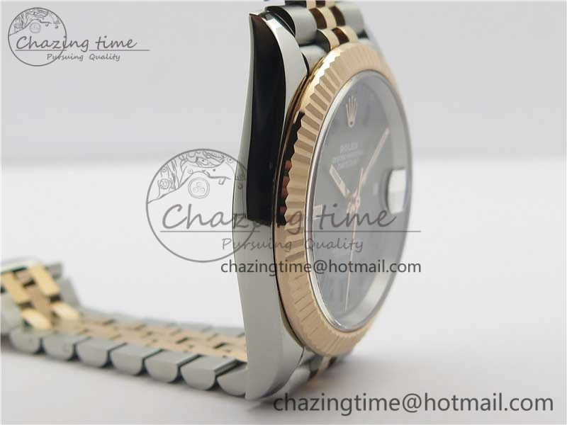 DateJust 41 SS RG 126333 Fluted Bezel DJF Best Edition 904L Steel Gray Dial Green Roman Markers on Jubilee Bracelet A Stylish 10556