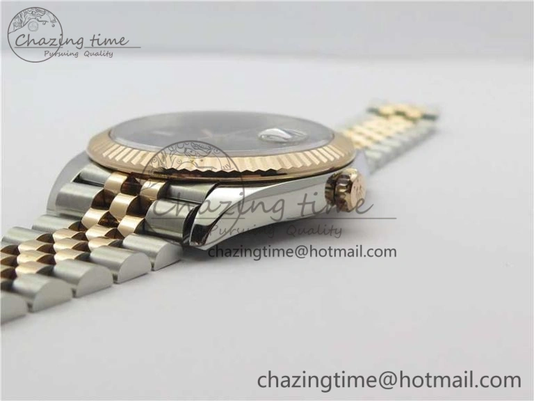 DateJust 41 SS RG 126333 Fluted Bezel DJF Best Edition 904L Steel Gray Dial Green Roman Markers on Jubilee Bracelet A Stylish 10556