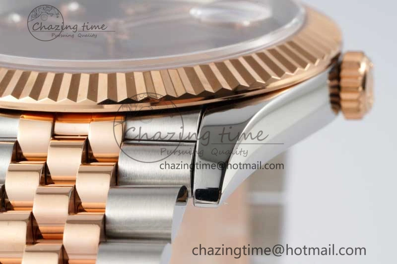 Affordable DateJust 41 SS RG JDF 1:1 Best Edition 904L Steel Brown Diamonds Dial on SS RG Jubilee Bracelet VR3235 V 2114