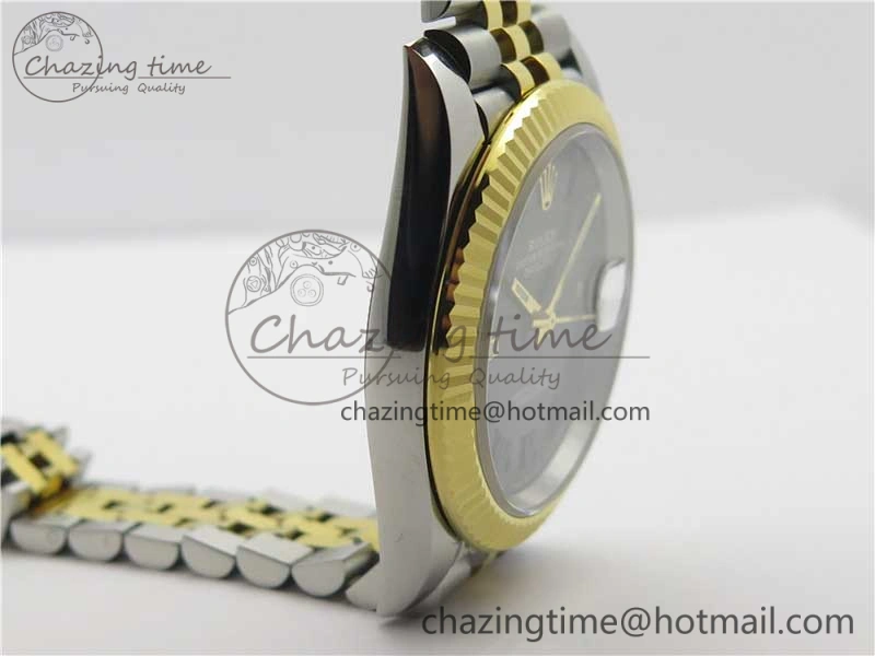 Breathable DateJust 41 SS YG 126333 Fluted Bezel DJF Best Edition 904L Steel Gray Dial Green Roman Markers on Jubilee Bracelet A 3194
