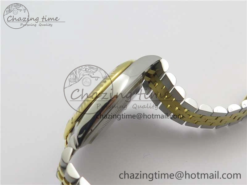 Breathable DateJust 41 SS YG 126333 Fluted Bezel DJF Best Edition 904L Steel Gray Dial Green Roman Markers on Jubilee Bracelet A 3194