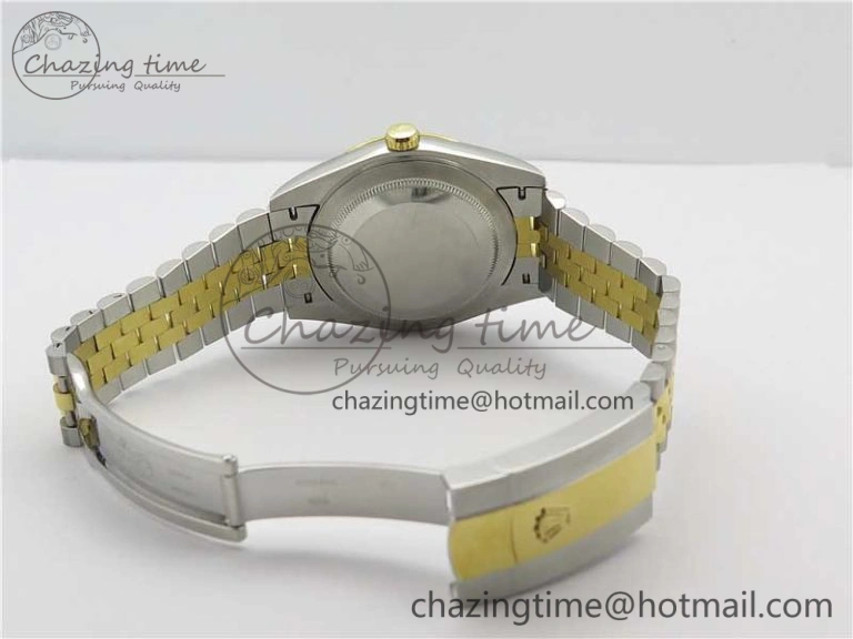 Breathable DateJust 41 SS YG 126333 Fluted Bezel DJF Best Edition 904L Steel Gray Dial Green Roman Markers on Jubilee Bracelet A 3194