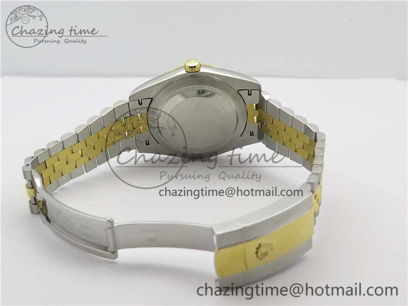 Breathable DateJust 41 SS YG 126333 Fluted Bezel DJF Best Edition 904L Steel Gray Dial Green Roman Markers on Jubilee Bracelet A 3194