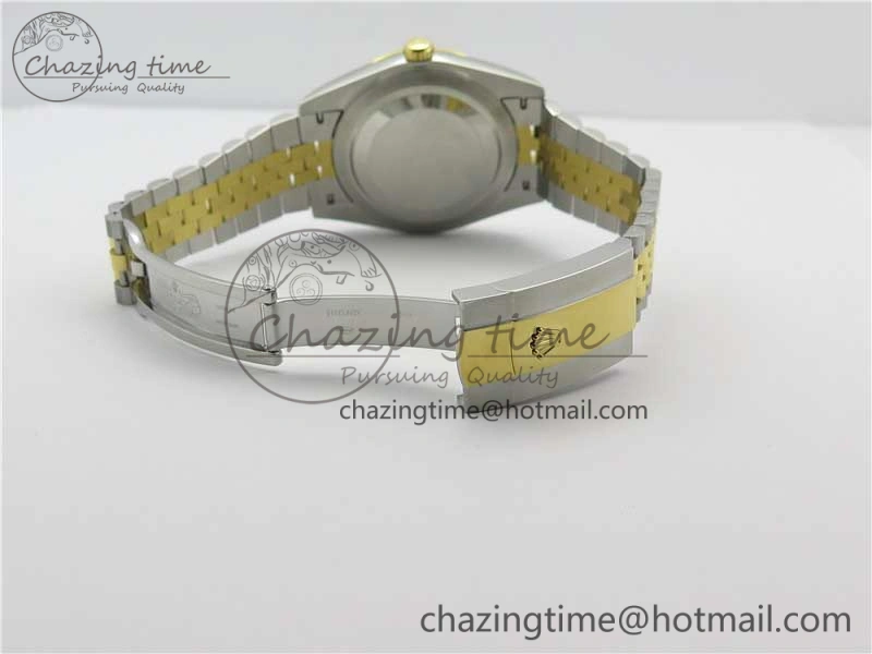 Breathable DateJust 41 SS YG 126333 Fluted Bezel DJF Best Edition 904L Steel Gray Dial Green Roman Markers on Jubilee Bracelet A 3194