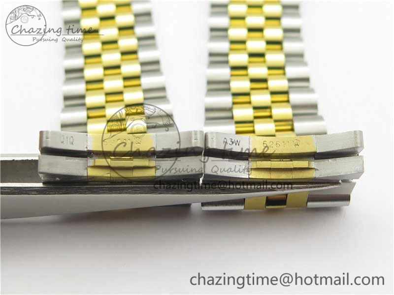 Breathable DateJust 41 SS YG 126333 Fluted Bezel DJF Best Edition 904L Steel Gray Dial Green Roman Markers on Jubilee Bracelet A 3194
