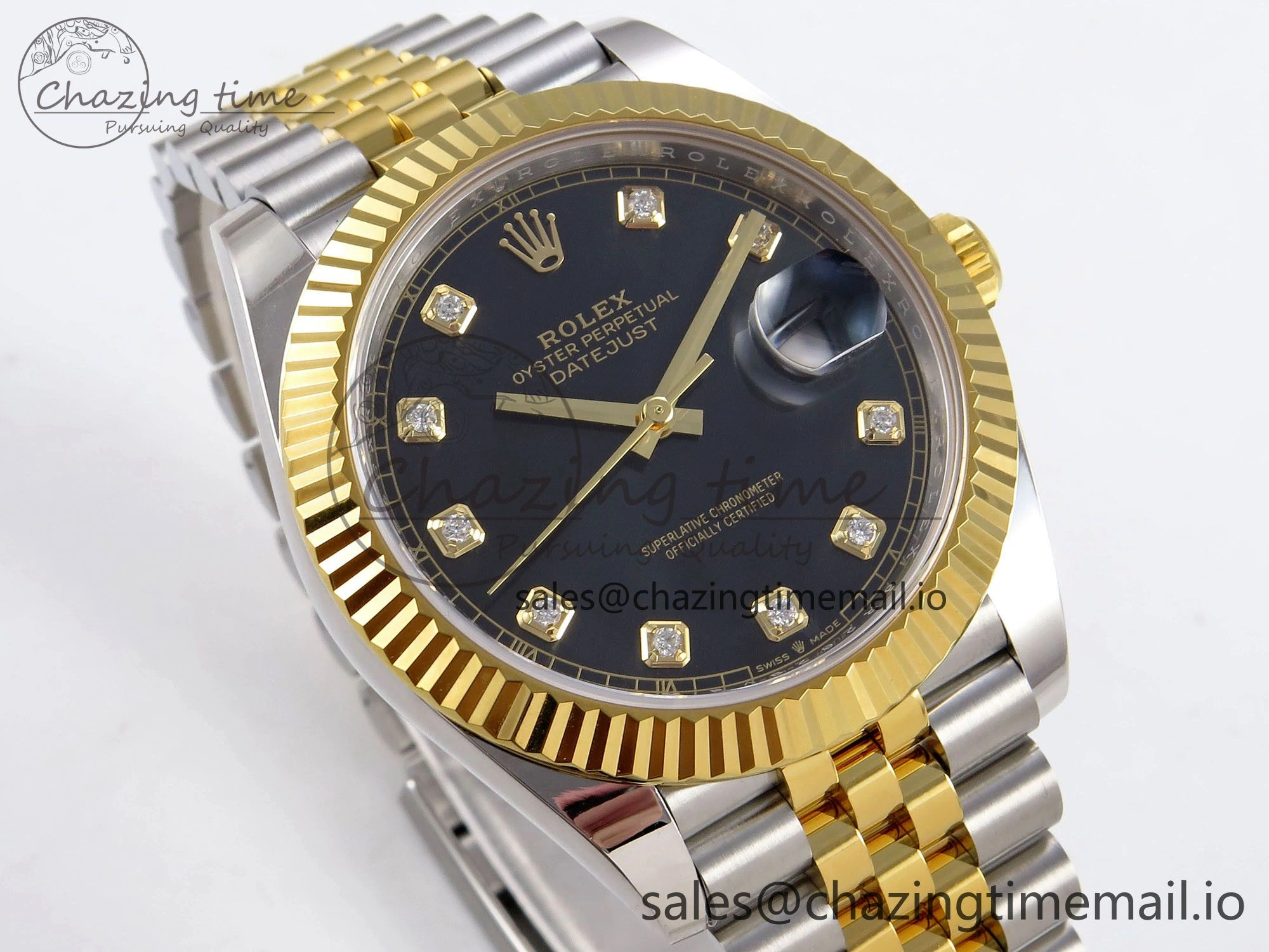 DateJust 41 SS YG ARF 1:1 Best Edition 904L Steel Black Diamonds Dial on Jubilee Bracelet SH3235 (Gain Weight) Tailored 1224
