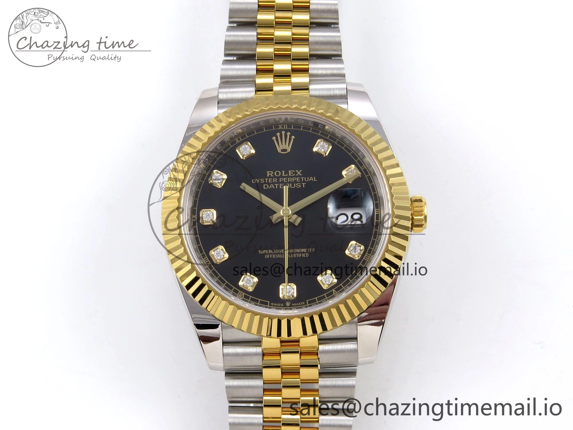 DateJust 41 SS YG ARF 1:1 Best Edition 904L Steel Black Diamonds Dial on Jubilee Bracelet SH3235 (Gain Weight) Tailored 1224