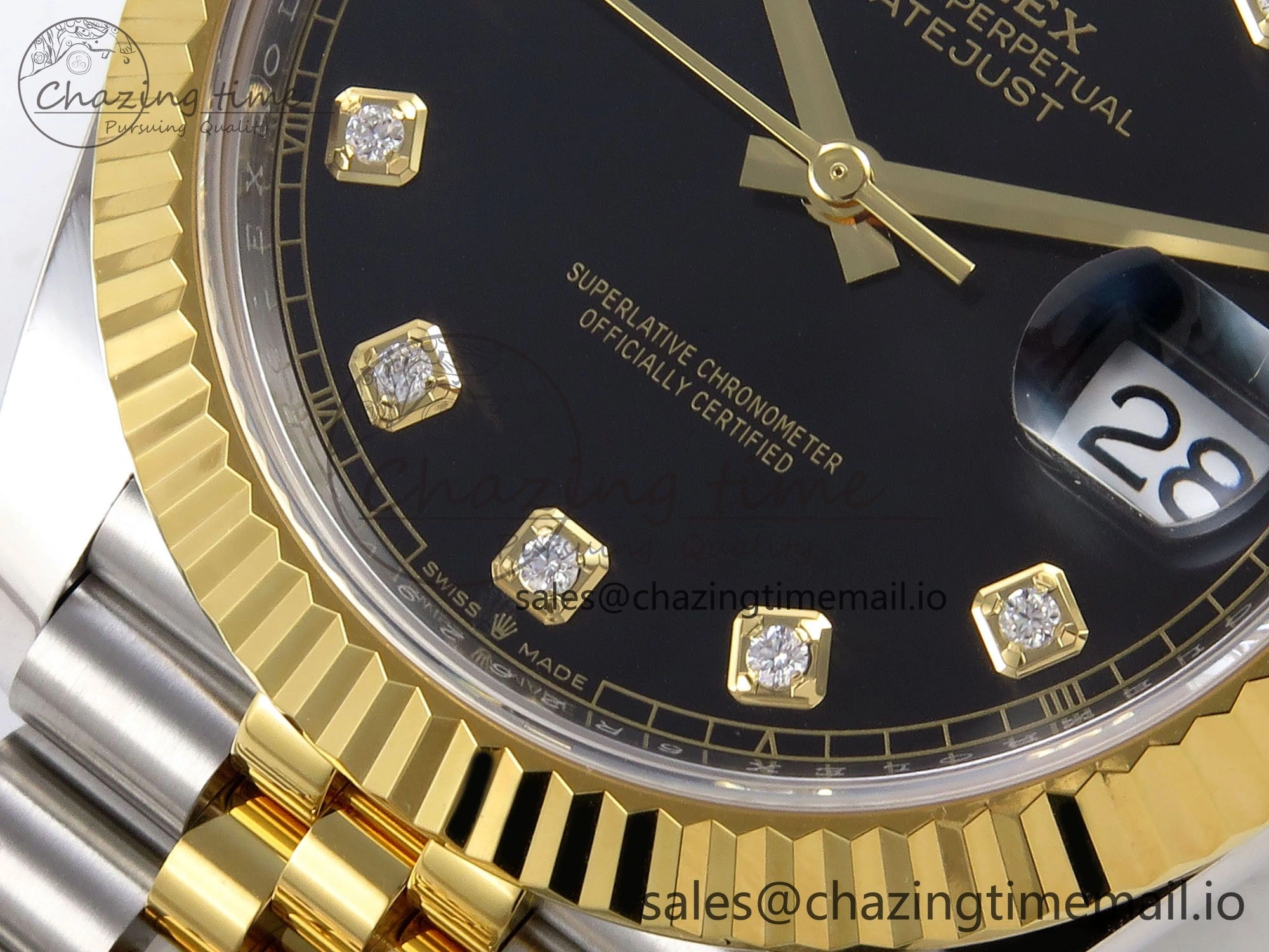 DateJust 41 SS YG ARF 1:1 Best Edition 904L Steel Black Diamonds Dial on Jubilee Bracelet SH3235 (Gain Weight) Tailored 1224