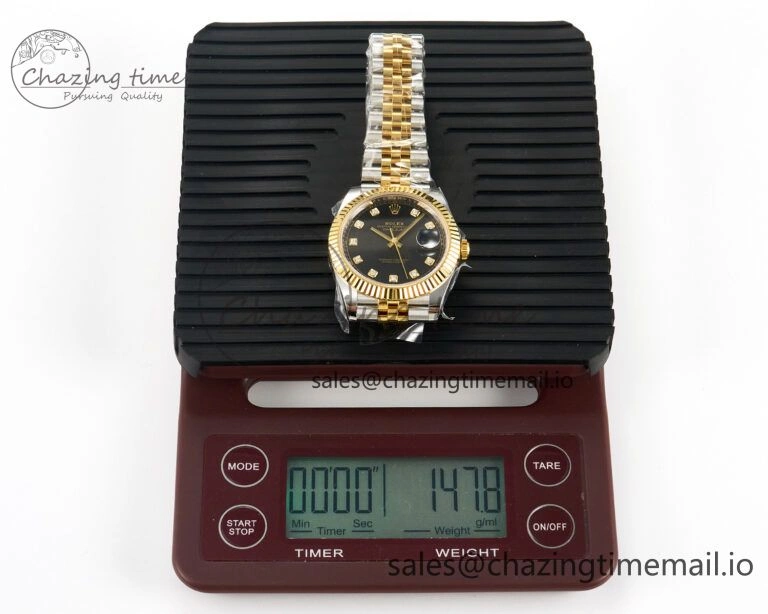 DateJust 41 SS YG ARF 1:1 Best Edition 904L Steel Black Diamonds Dial on Jubilee Bracelet SH3235 (Gain Weight) Tailored 1224