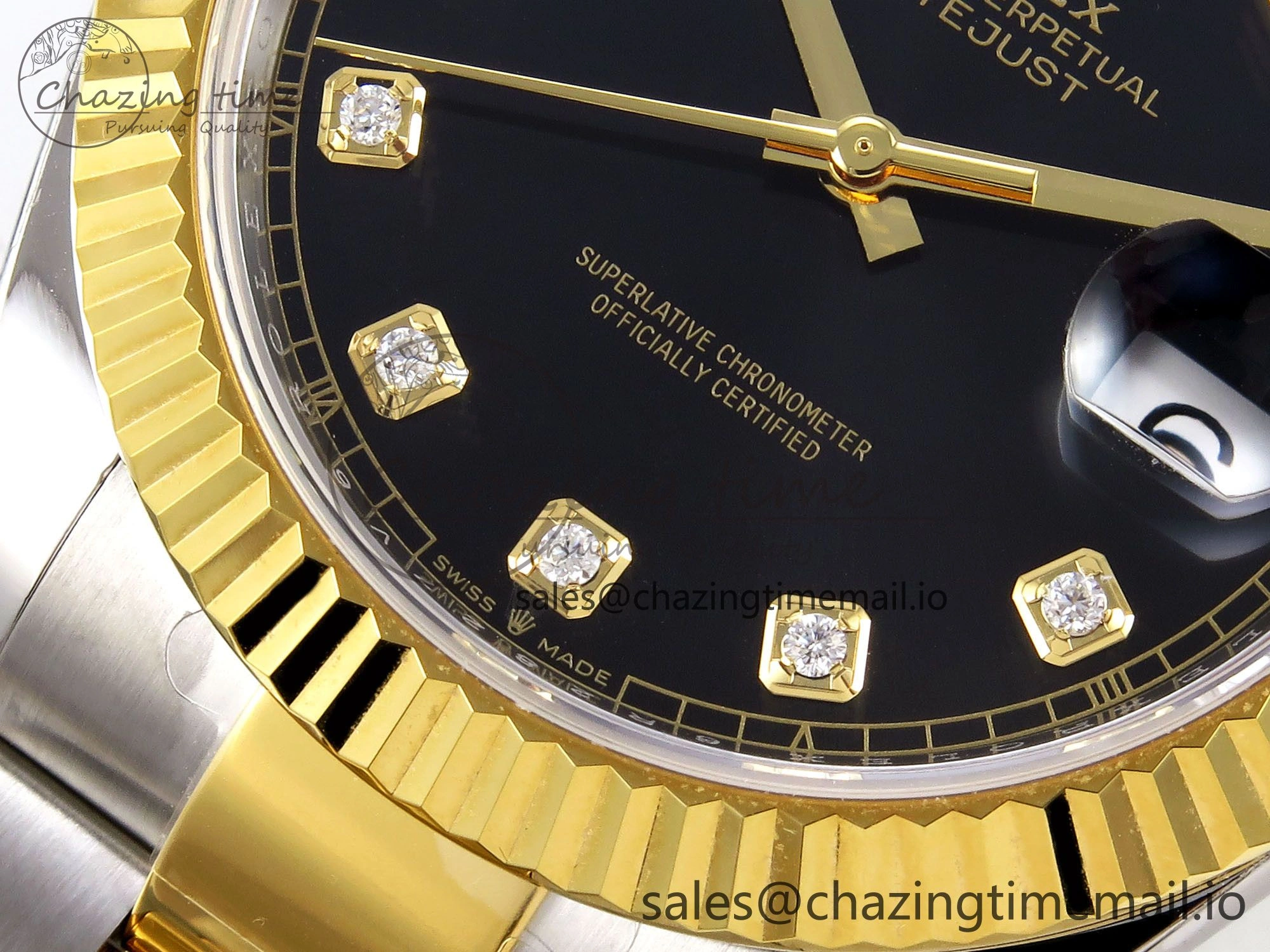 NewStyle DateJust 41 SS YG ARF 1:1 Best Edition 904L Steel Black Diamonds Dial on Oyster Bracelet SH3235 (Gain Weight) 1231
