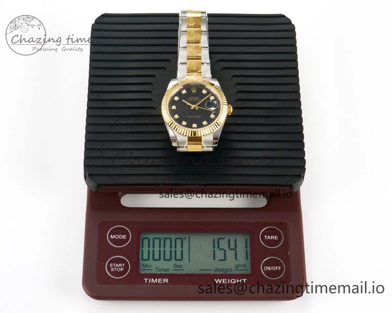 NewStyle DateJust 41 SS YG ARF 1:1 Best Edition 904L Steel Black Diamonds Dial on Oyster Bracelet SH3235 (Gain Weight) 1231