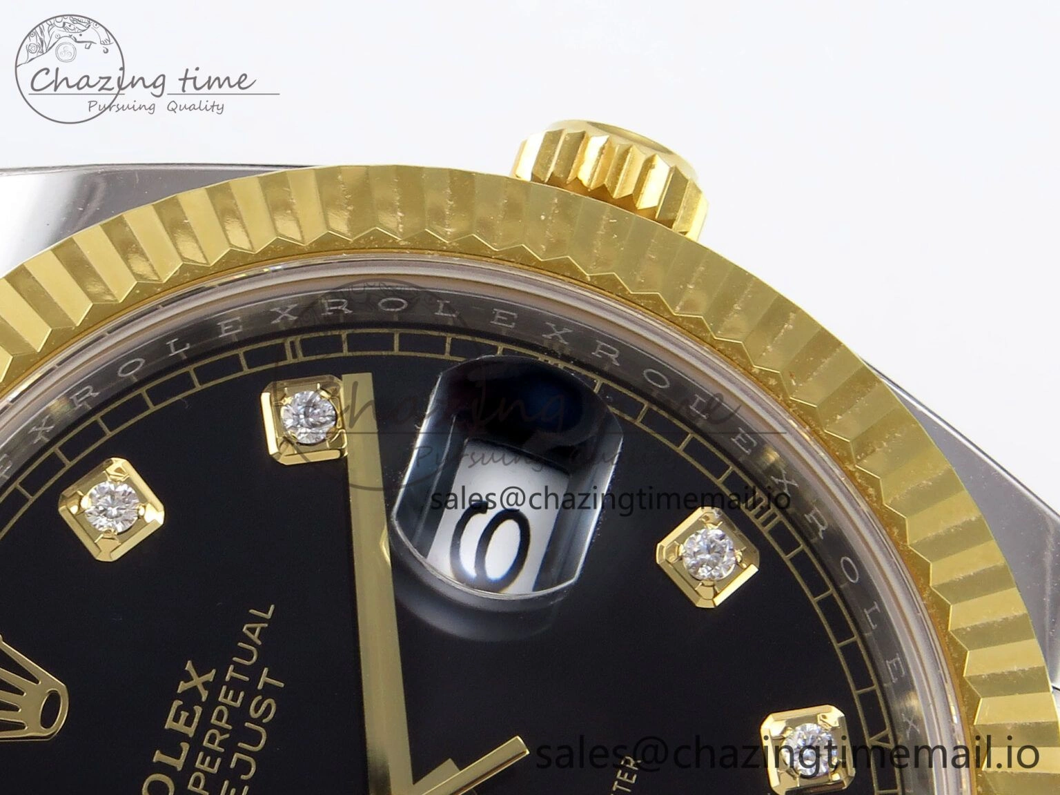 TimelessDesign DateJust 41 SS YG ARF 1:1 Best Edition 904L Steel Black Diamonds Dial on Oyster Bracelet SH 1255