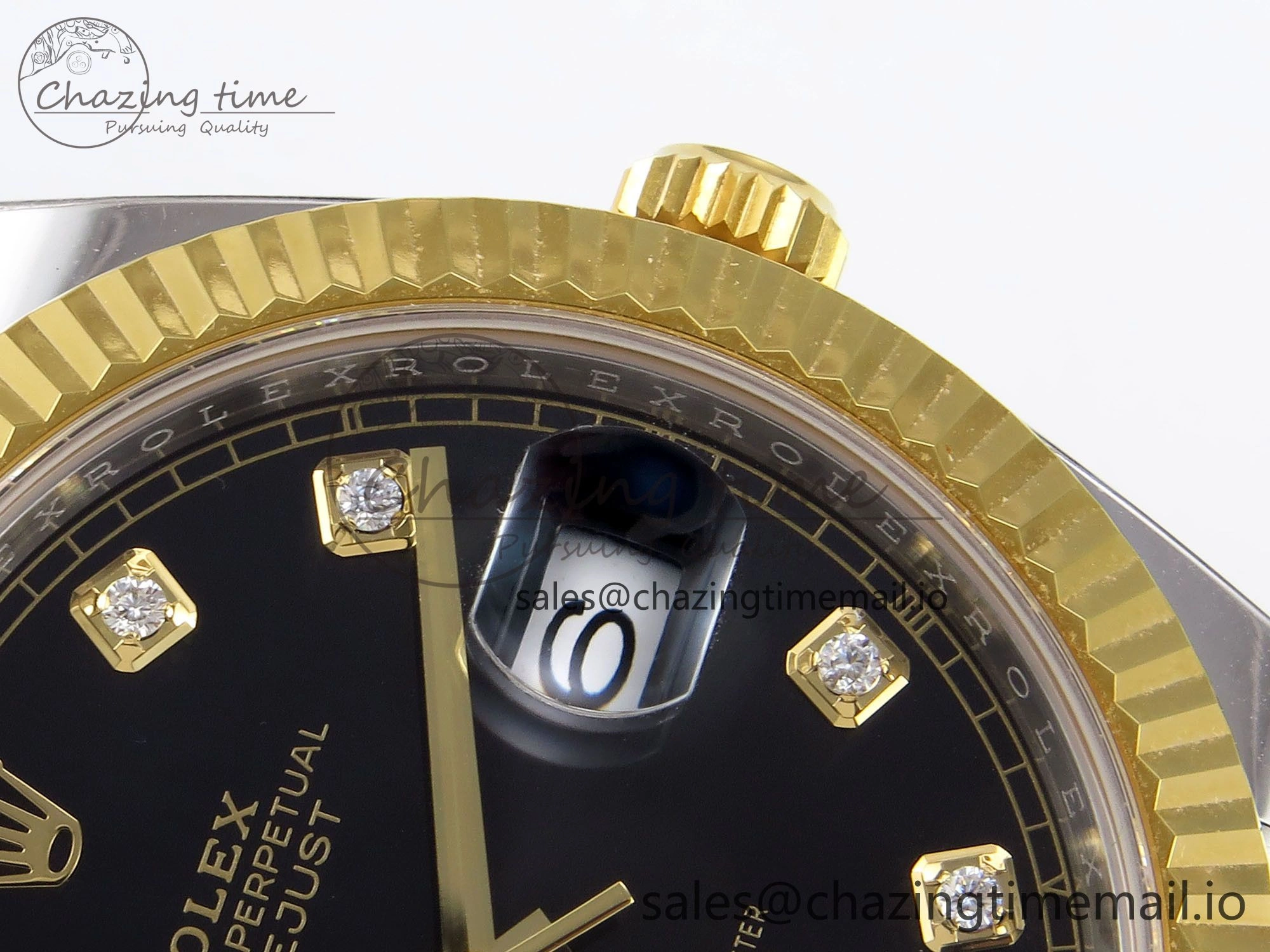 TimelessDesign DateJust 41 SS YG ARF 1:1 Best Edition 904L Steel Black Diamonds Dial on Oyster Bracelet SH 1255