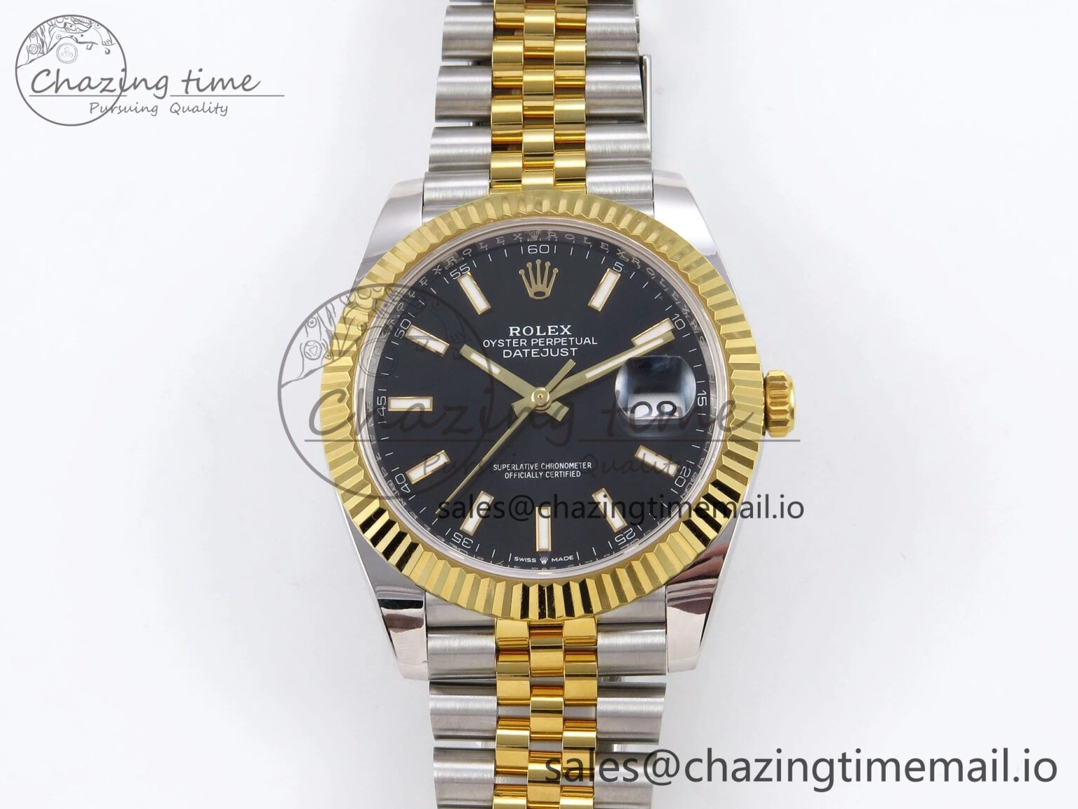 Affordable DateJust 41 SS YG ARF 1:1 Best Edition 904L Steel Black Stick Dial on Jubilee Bracelet SH3235 (Gain Weight) 1225