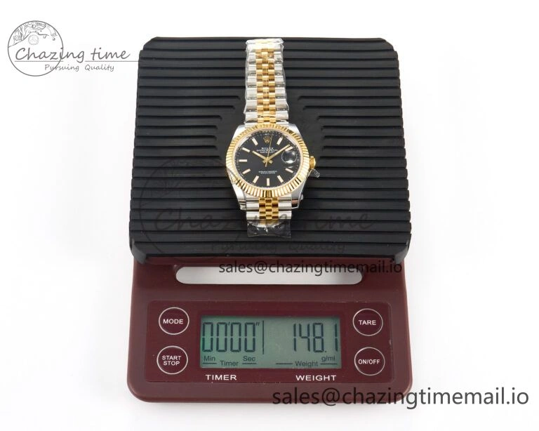 Affordable DateJust 41 SS YG ARF 1:1 Best Edition 904L Steel Black Stick Dial on Jubilee Bracelet SH3235 (Gain Weight) 1225