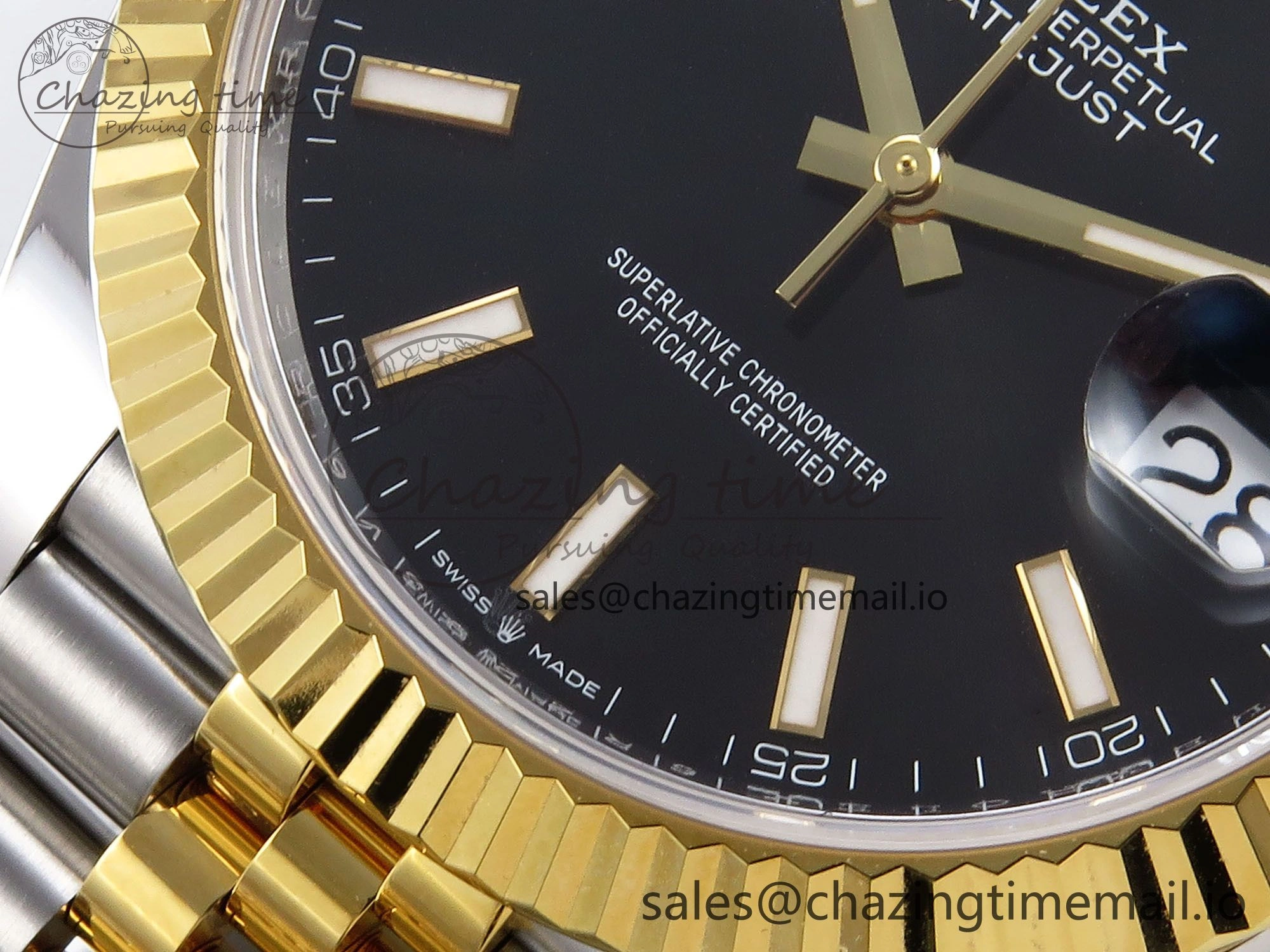 TopPick DateJust 41 SS YG ARF 1:1 Best Edition 904L Steel Black Stick Dial on Jubilee Bracelet SH 1249