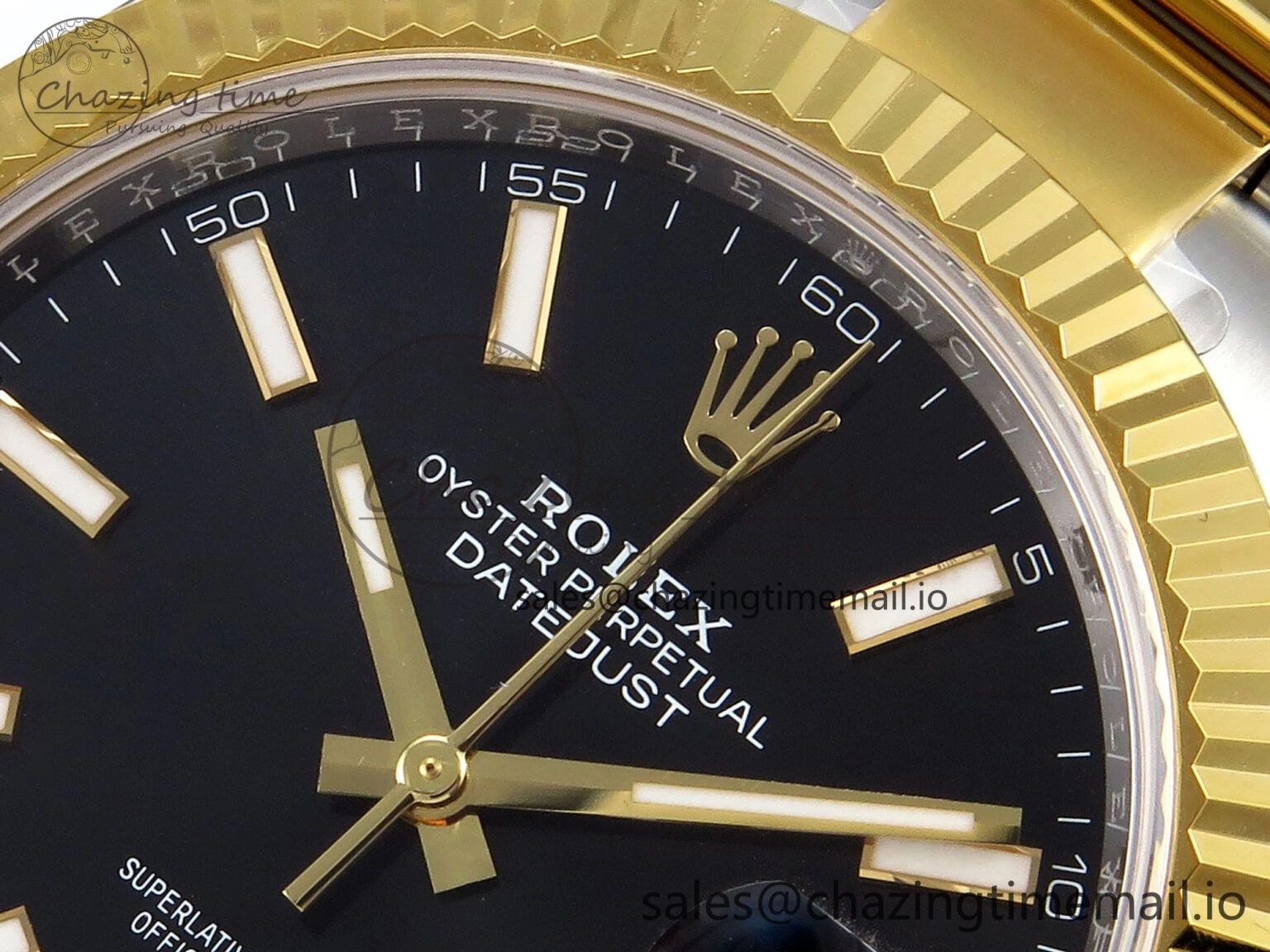DateJust 41 SS YG ARF 1:1 Best Edition 904L Steel Black Stick Dial on Oyster Bracelet SH Contemporary 1259