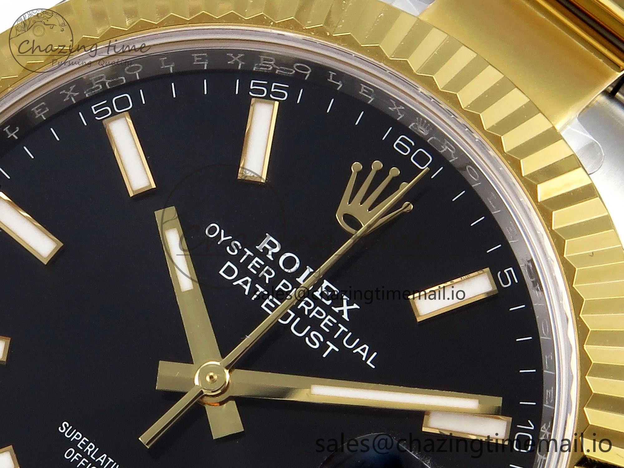 DateJust 41 SS YG ARF 1:1 Best Edition 904L Steel Black Stick Dial on Oyster Bracelet SH Contemporary 1259