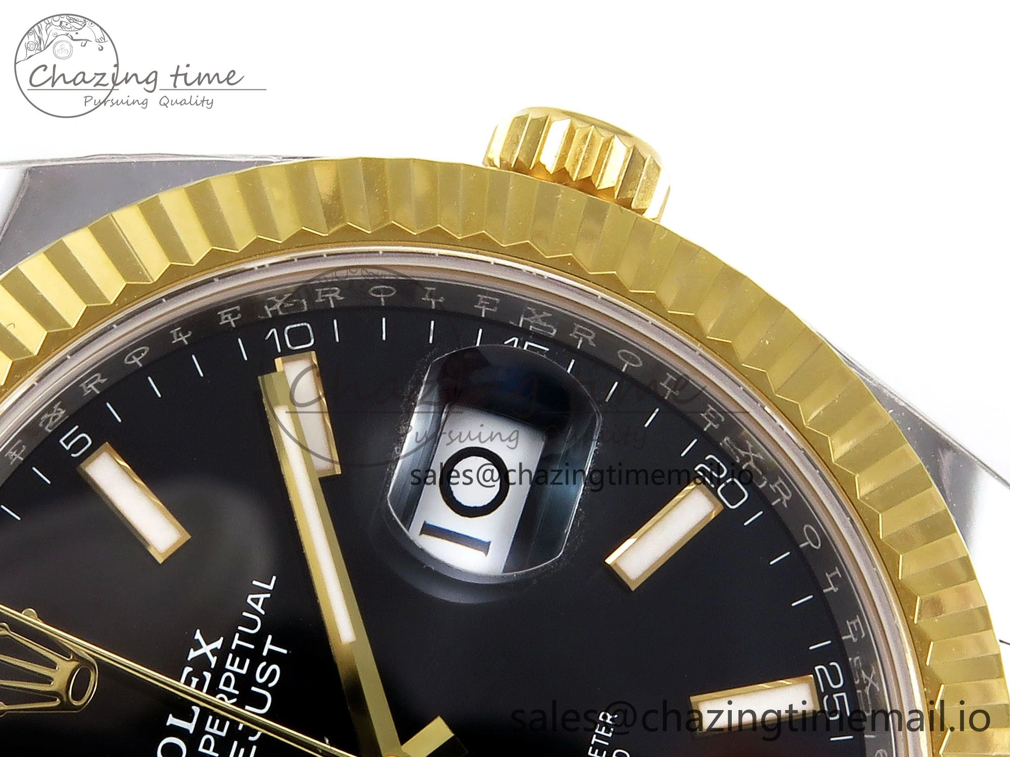 DateJust 41 SS YG ARF 1:1 Best Edition 904L Steel Black Stick Dial on Oyster Bracelet SH Contemporary 1259