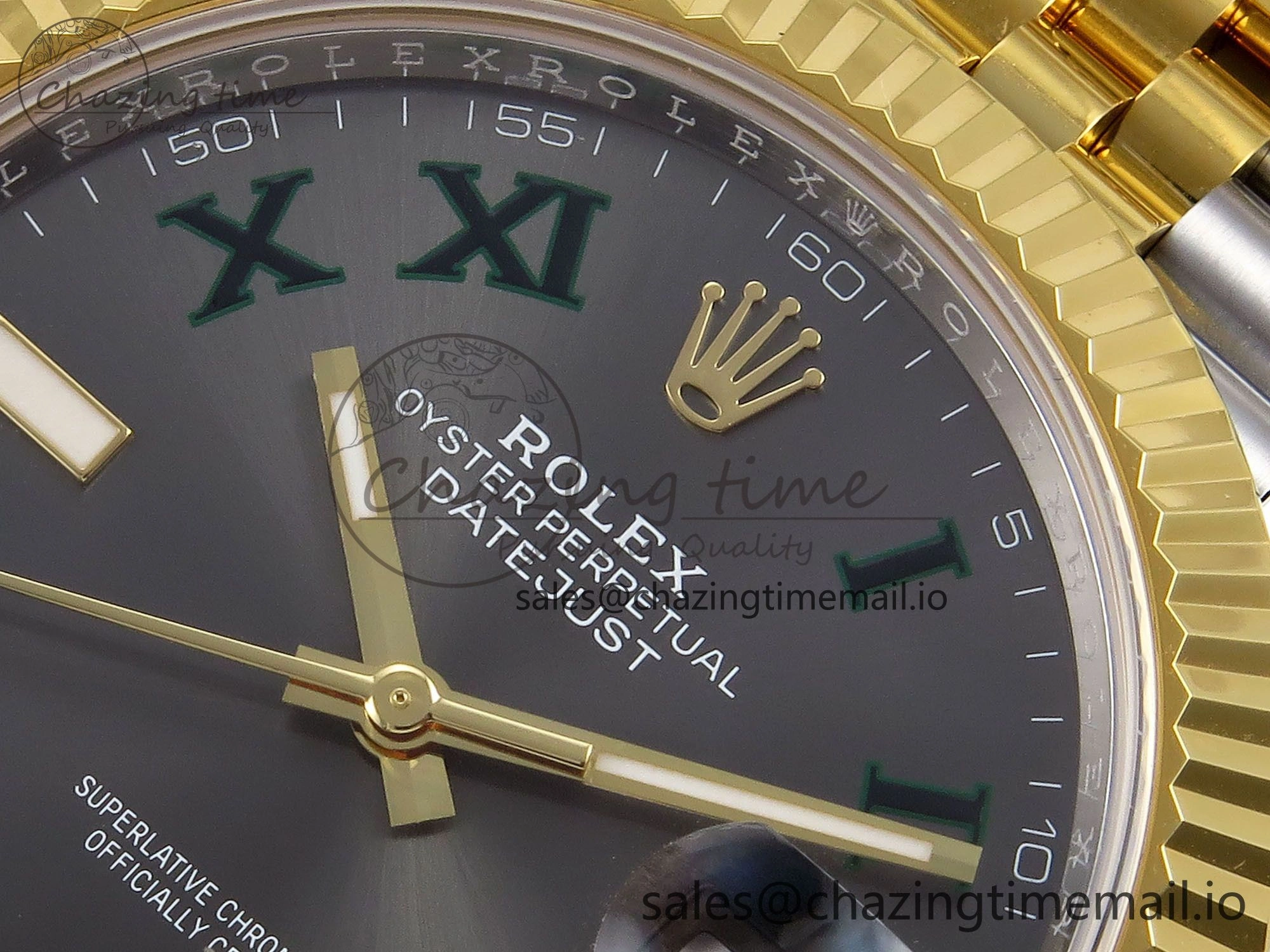 DateJust 41 SS YG ARF 1:1 Best Edition 904L Steel Gray Green Roman Dial on Jubilee Bracelet SH3235 (Gain Weight) ZipUp 1218