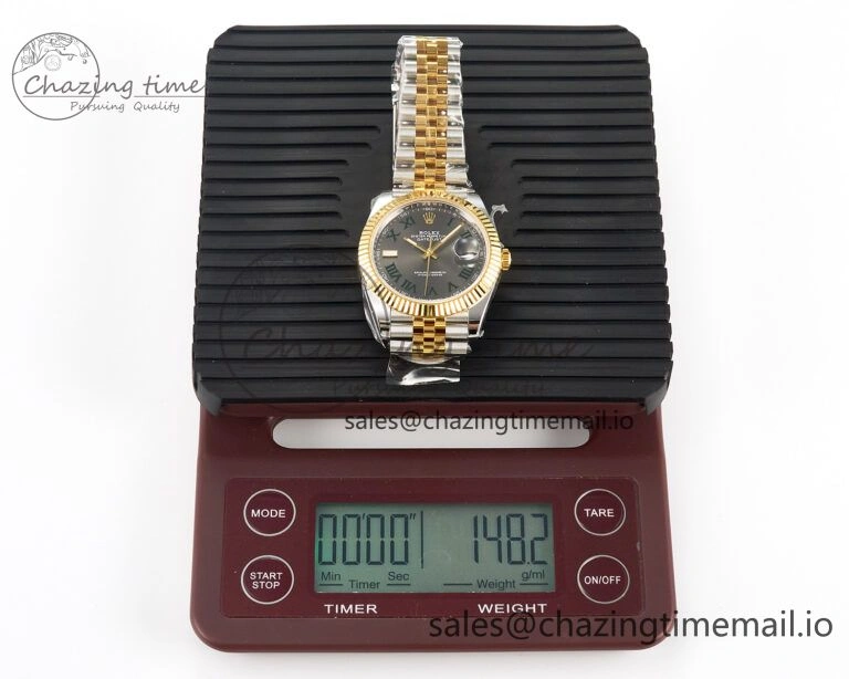 DateJust 41 SS YG ARF 1:1 Best Edition 904L Steel Gray Green Roman Dial on Jubilee Bracelet SH3235 (Gain Weight) ZipUp 1218